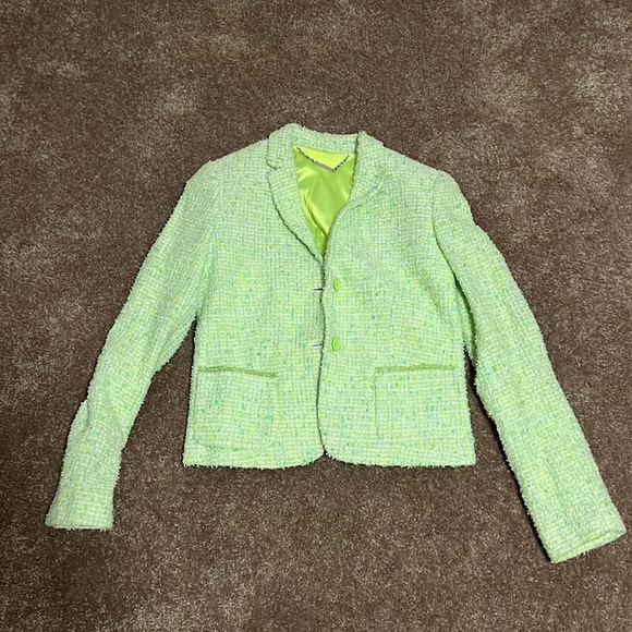 Elie Tahari mint green tweed blazer - Size 8 - Picture 1 of 7